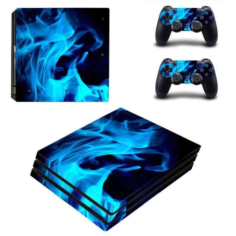 Blue Fire PS4 Pro Skin Cover Sticker Decal