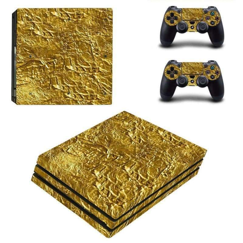 Golden Color PS4 Pro Skin Wrap Sticker