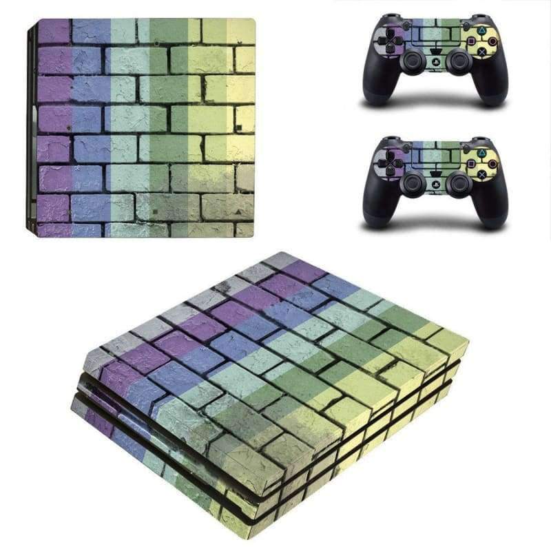 Colorful Brick Wall PS4 Pro Skin Wrap Sticker