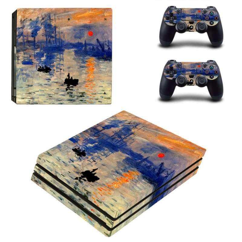 Sunrise Oil Painting PS4 Pro Cover Skin Sticker