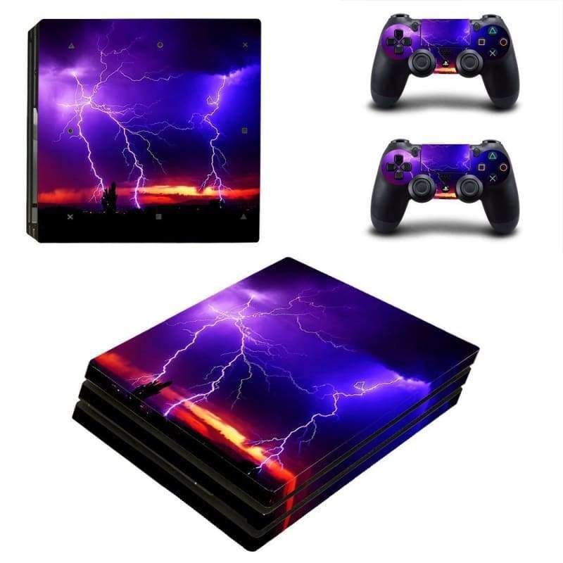 PS4 Pro Skin Sticker Wrap - Lightning sky