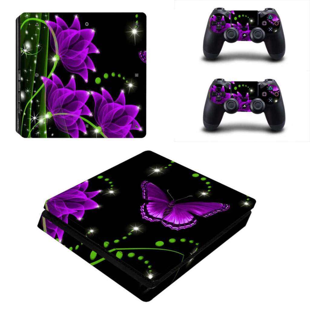Purple Flowers PS4 Slim Skin Sticker Decal