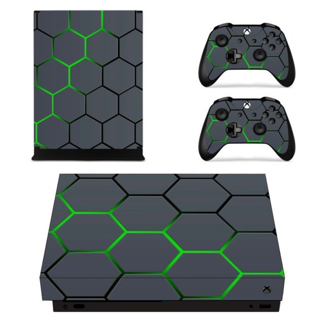 Hexagon Pattern Decal Skin Sticker for Xbox One X and Controllers