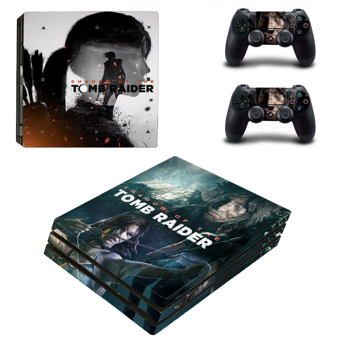 PS4 Pro And Controllers Skin Cover Tomb Raider