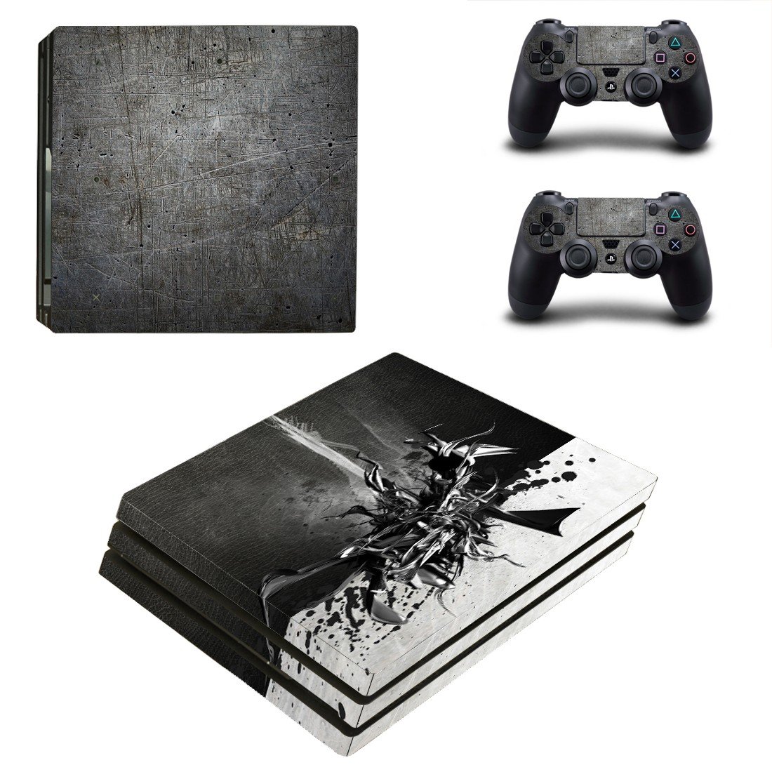 Buy PS4 Pro And Controllers Skin Sticker -Metal Wallpaper at ConsoleSkins.c...