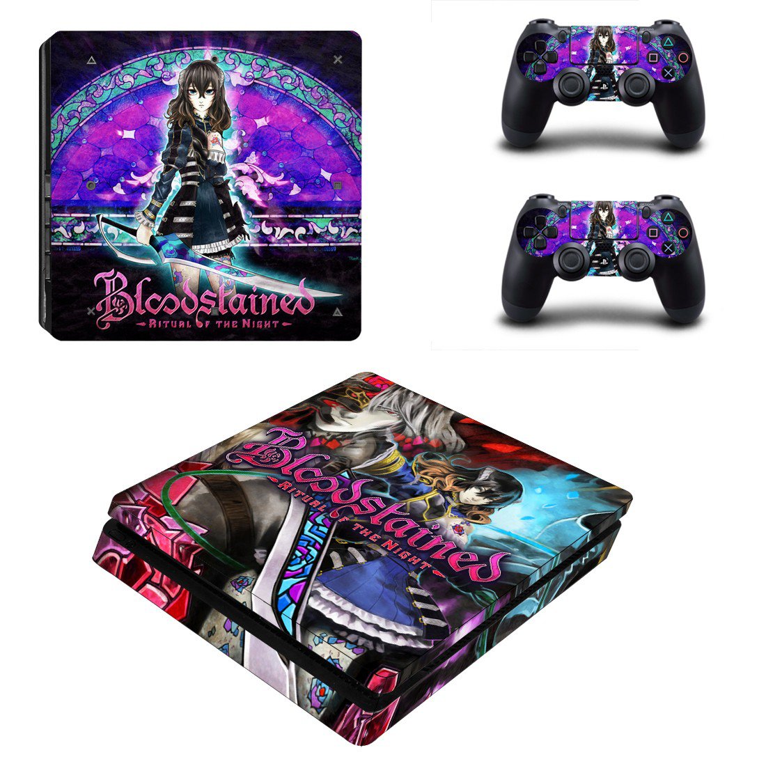 PS4 Slim And Controllers Skin Cover Bloodstained Ritual of the Night