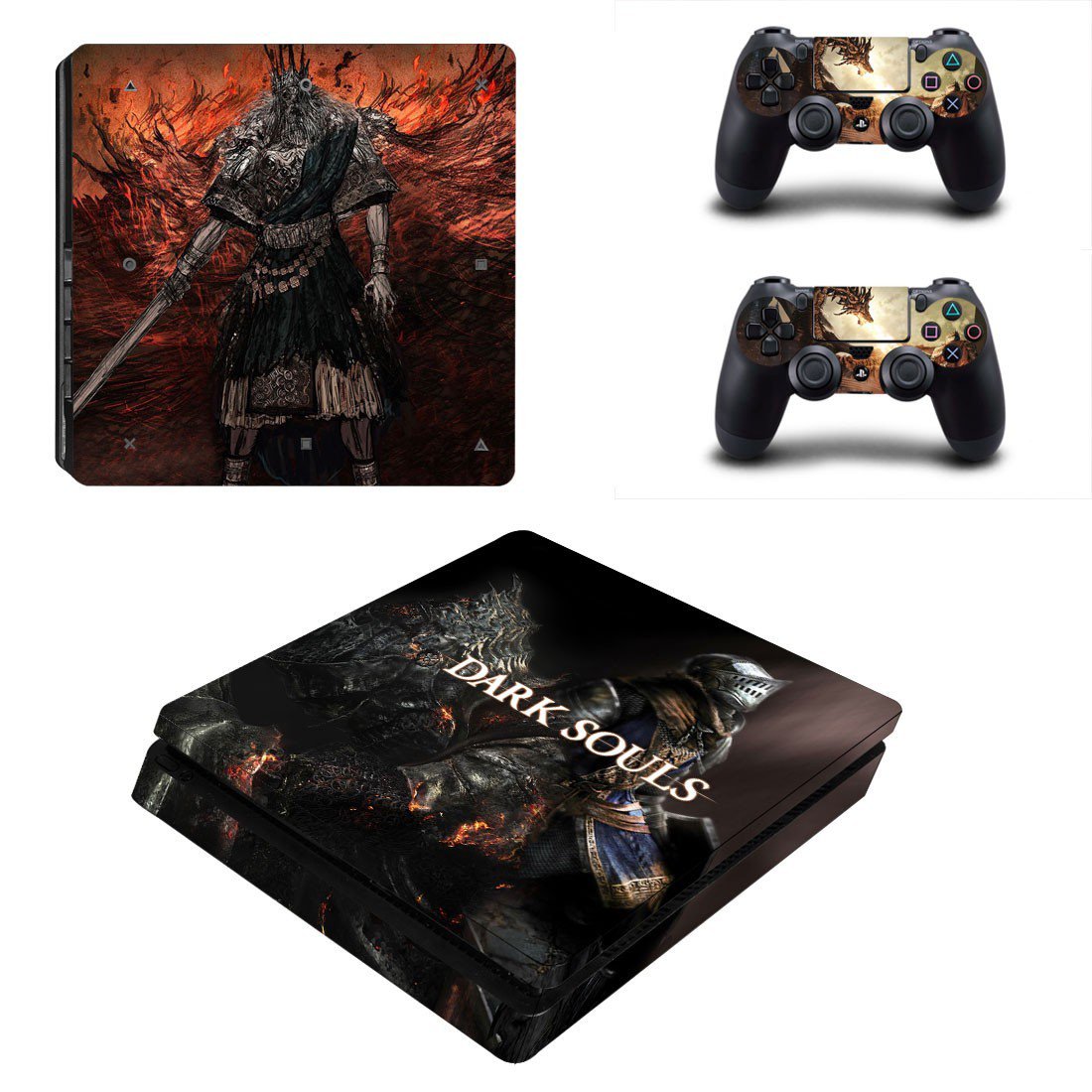 PS4 Slim And Controllers Skin Cover Dark Souls
