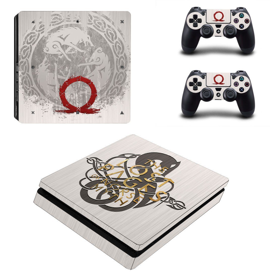 PS4 Slim And Controllers Skin Cover God Of War 4 Design 2