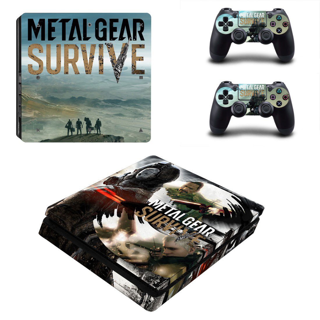 PS4 Slim And Controllers Skin Cover Metal Gear Survive