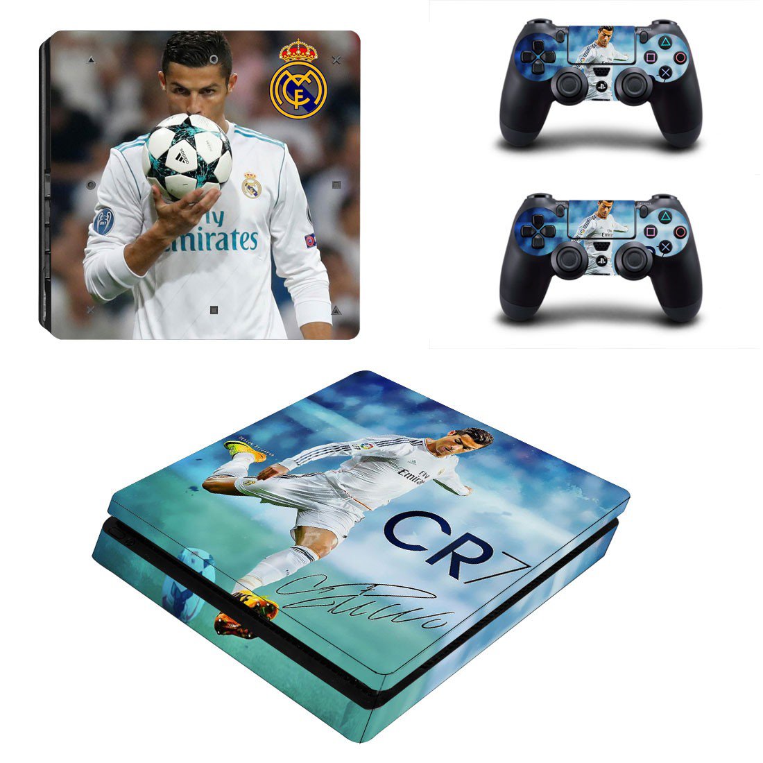 PS4 Slim And Controllers Skin Sticker - Cristiano Ronaldo