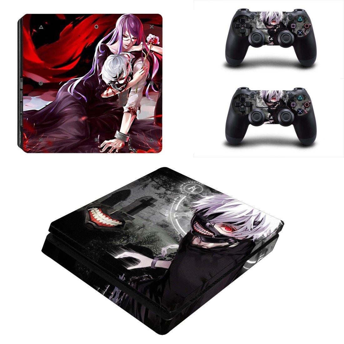 PS4 Slim And Controllers Skin Sticker - Tokyo Ghoul