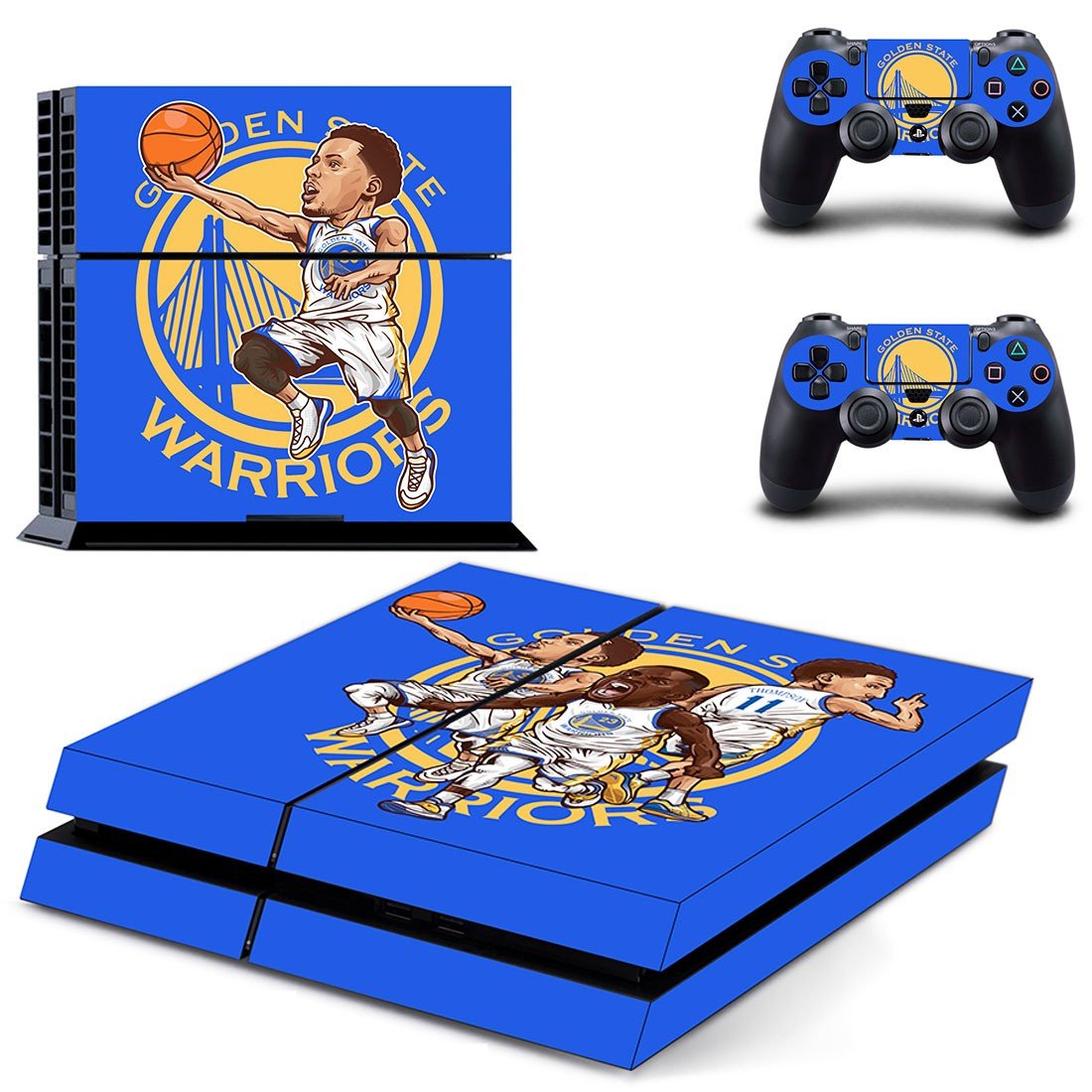 PlayStation 4 And Controllers Skin Cover Golden state warriors