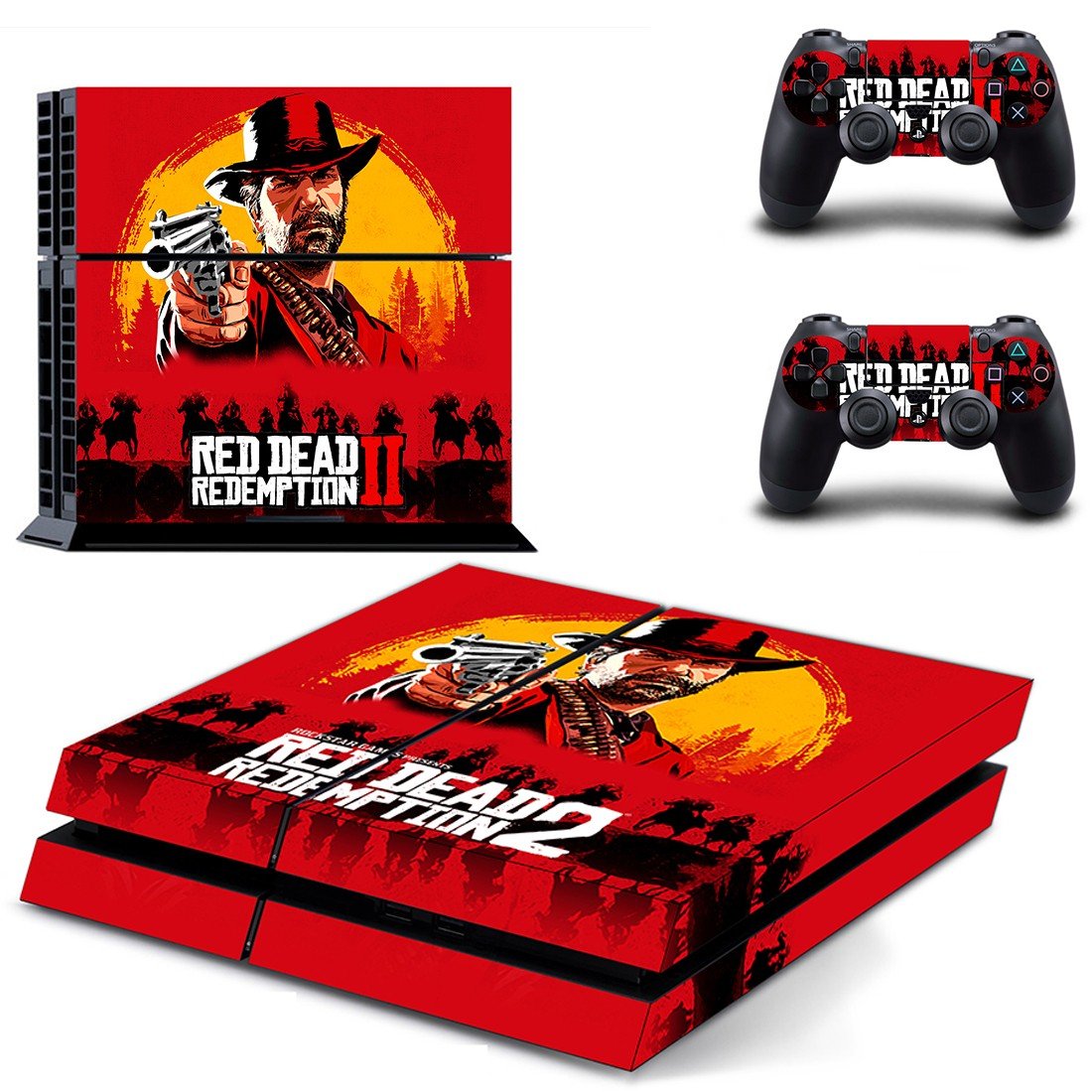 PlayStation 4 And Controllers Skin Sticker - Red Dead Redemption 2