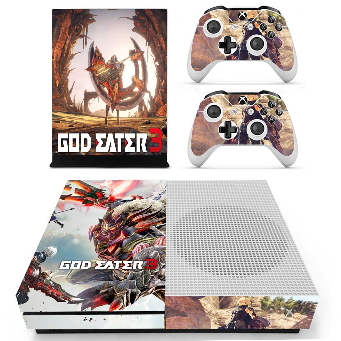 Xbox One S And Controllers Skin Cover God Eater 3