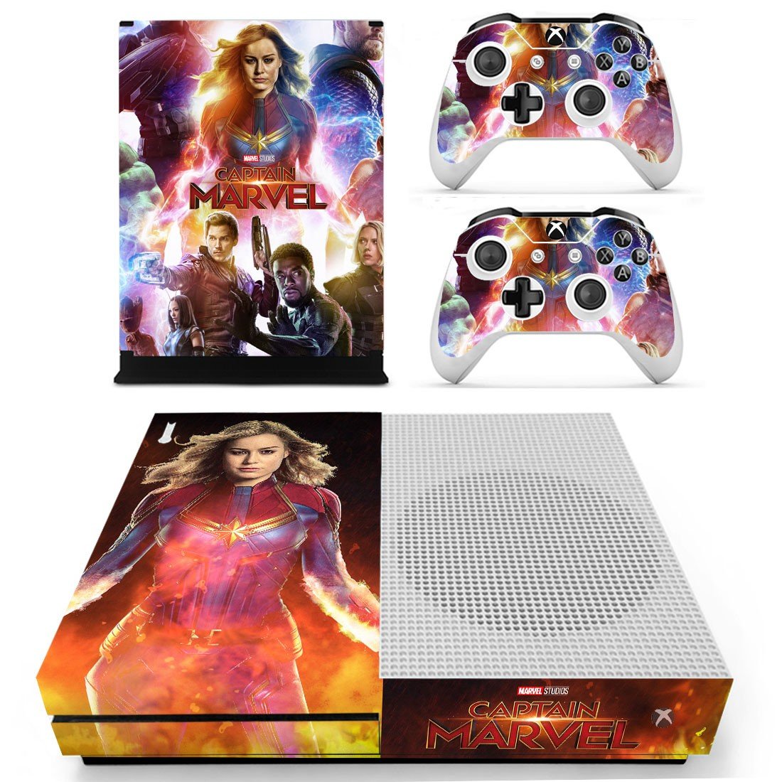 Xbox One S And Controllers Skin Cover Supergirl
