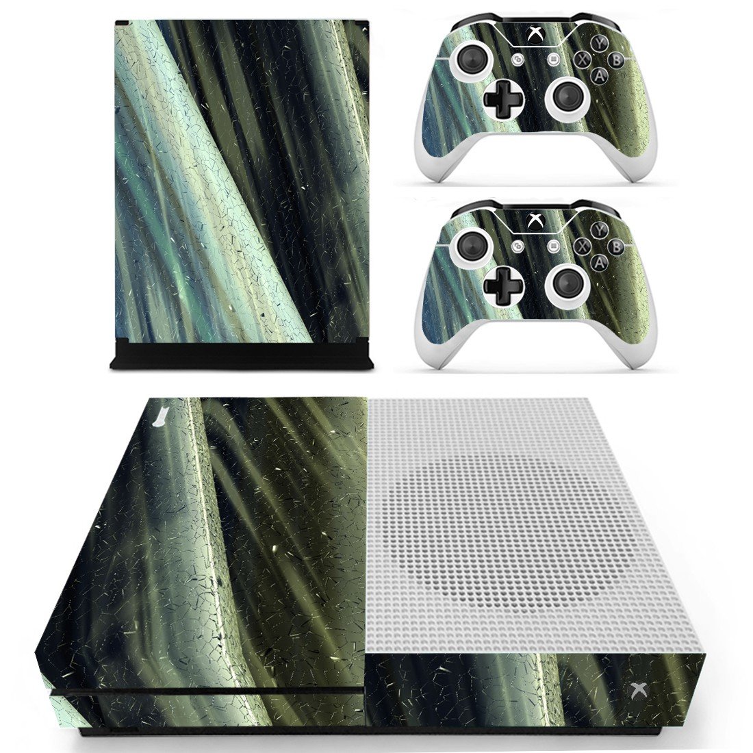 Xbox One S And Controllers Skin Cover Tech Design 2