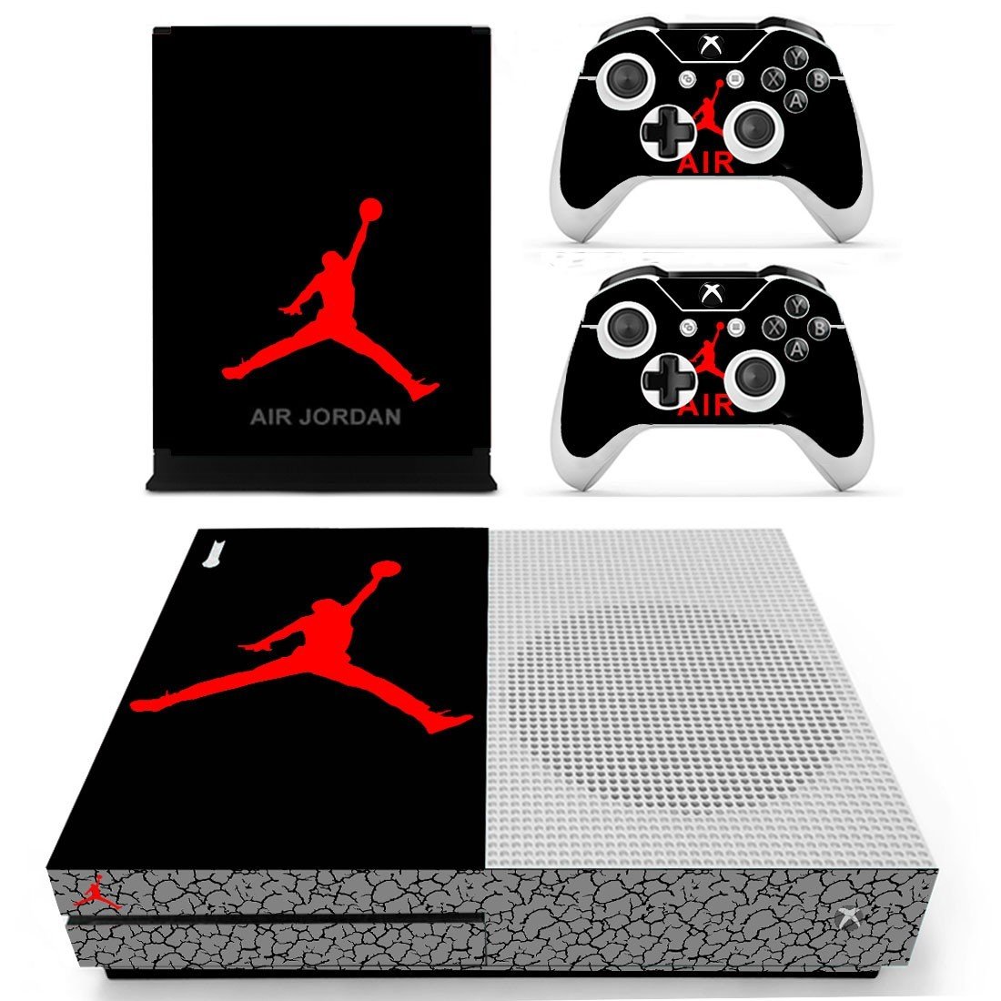 Xbox One S And Controllers Skin Sticker - Jordan 23