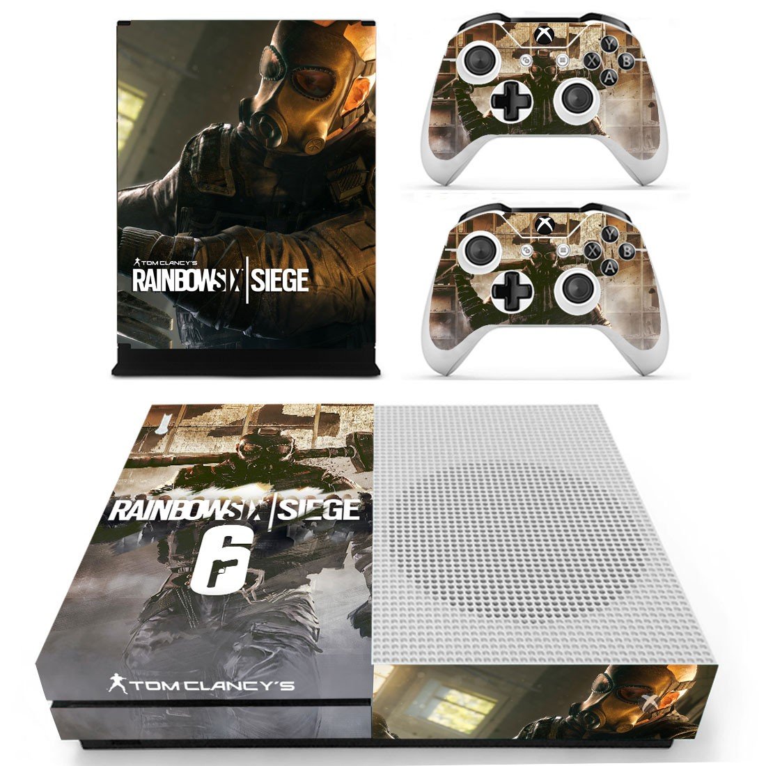 Xbox One S And Controllers Skin Sticker - Rainbow Six Siege Design 1