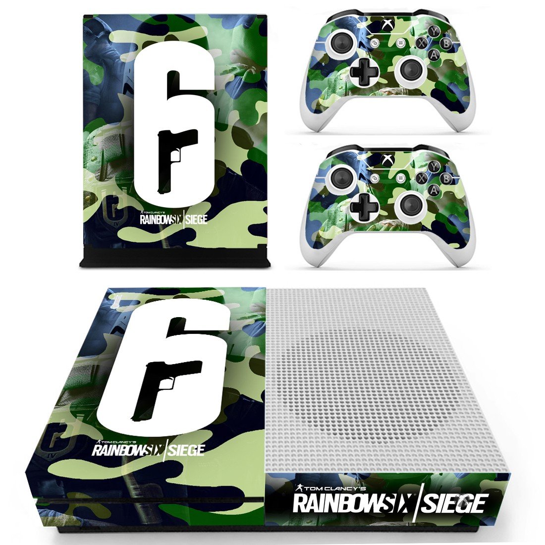 Xbox One S And Controllers Skin Sticker - Rainbow Six Siege