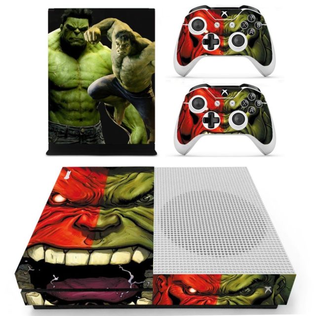 Xbox One S Skin Cover Green Hulk