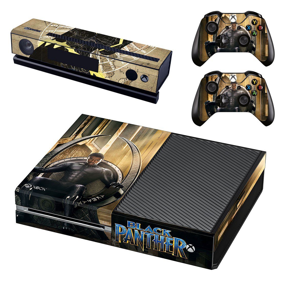 Xbox One And Controllers Skin Cover Black Panther