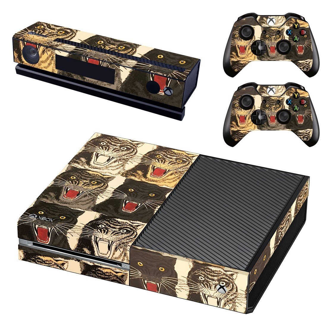 Xbox One And Controllers Skin Cover Tigers Face