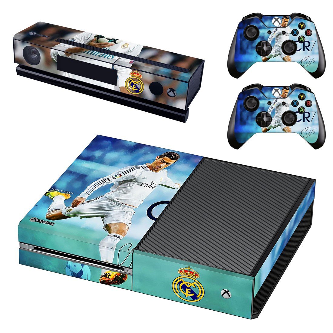 Xbox One And Controllers Skin Sticker - Real Madrid