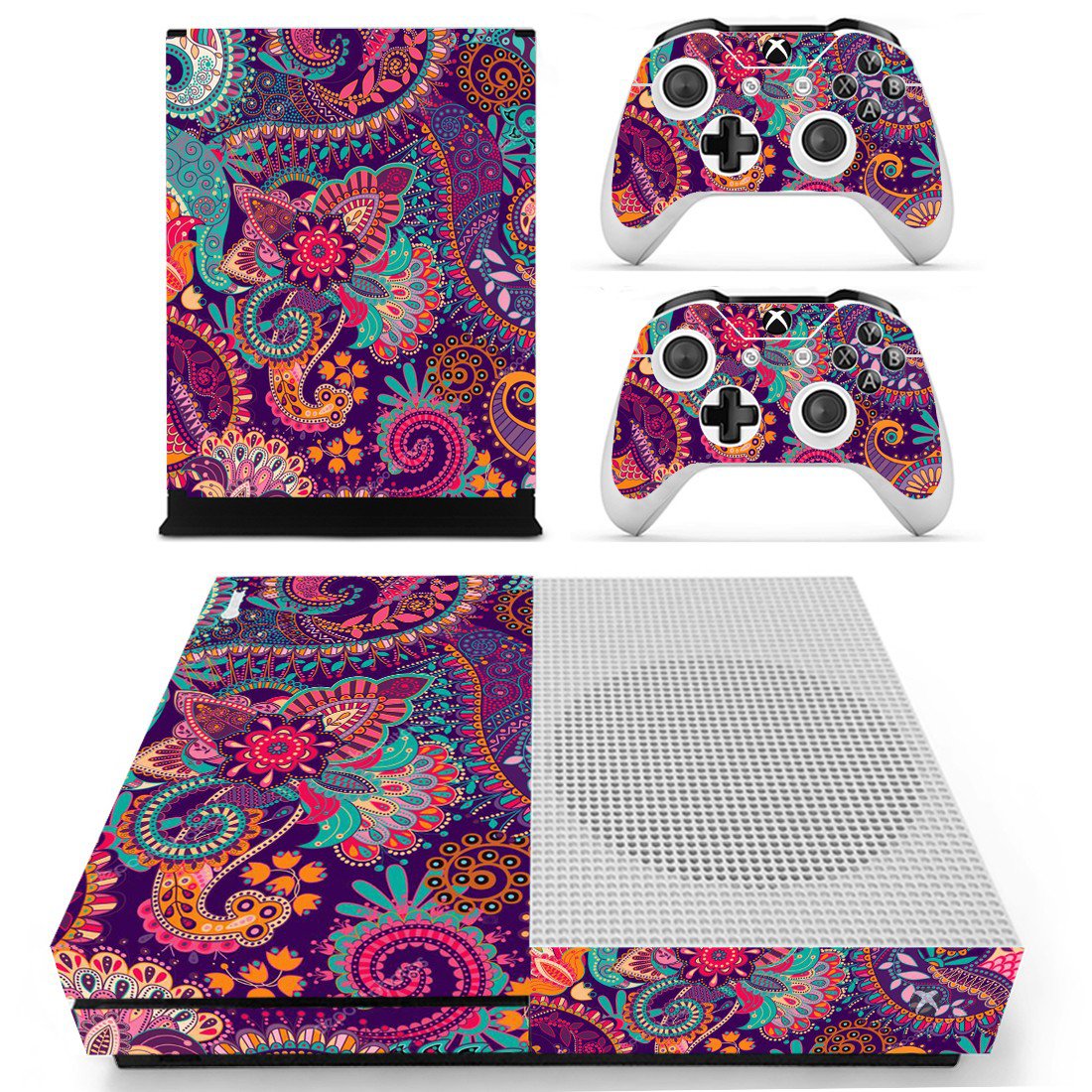 Xbox One S And Controllers Skin Sticker - Abstraction Design 3