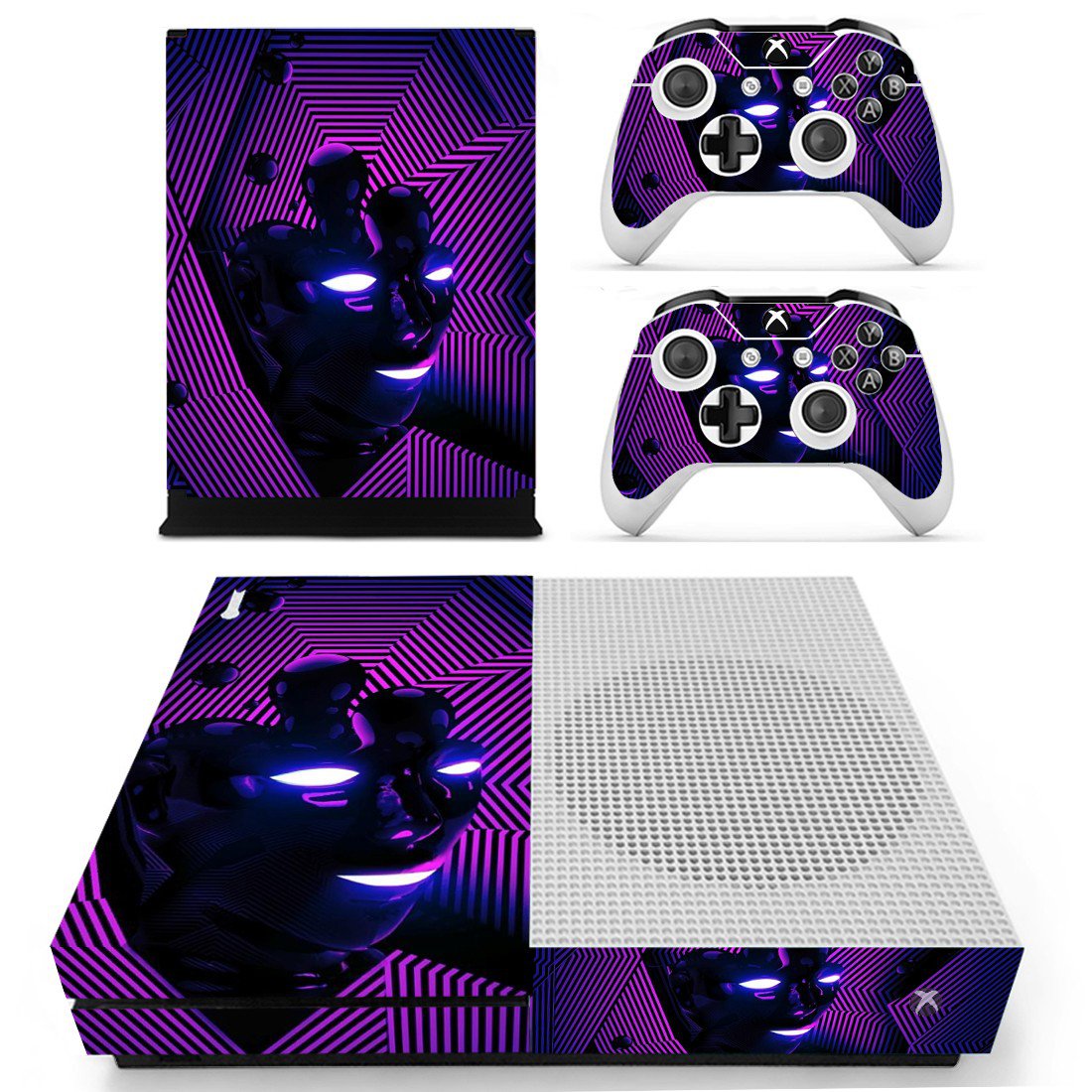 Xbox One S And Controllers Skin Sticker - Abstraction Design 5