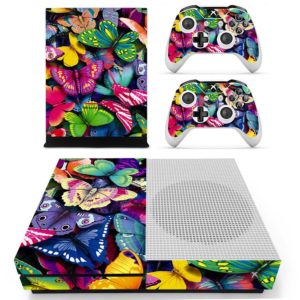 Xbox One S And Controllers Skin Sticker - Colorful Butterflies