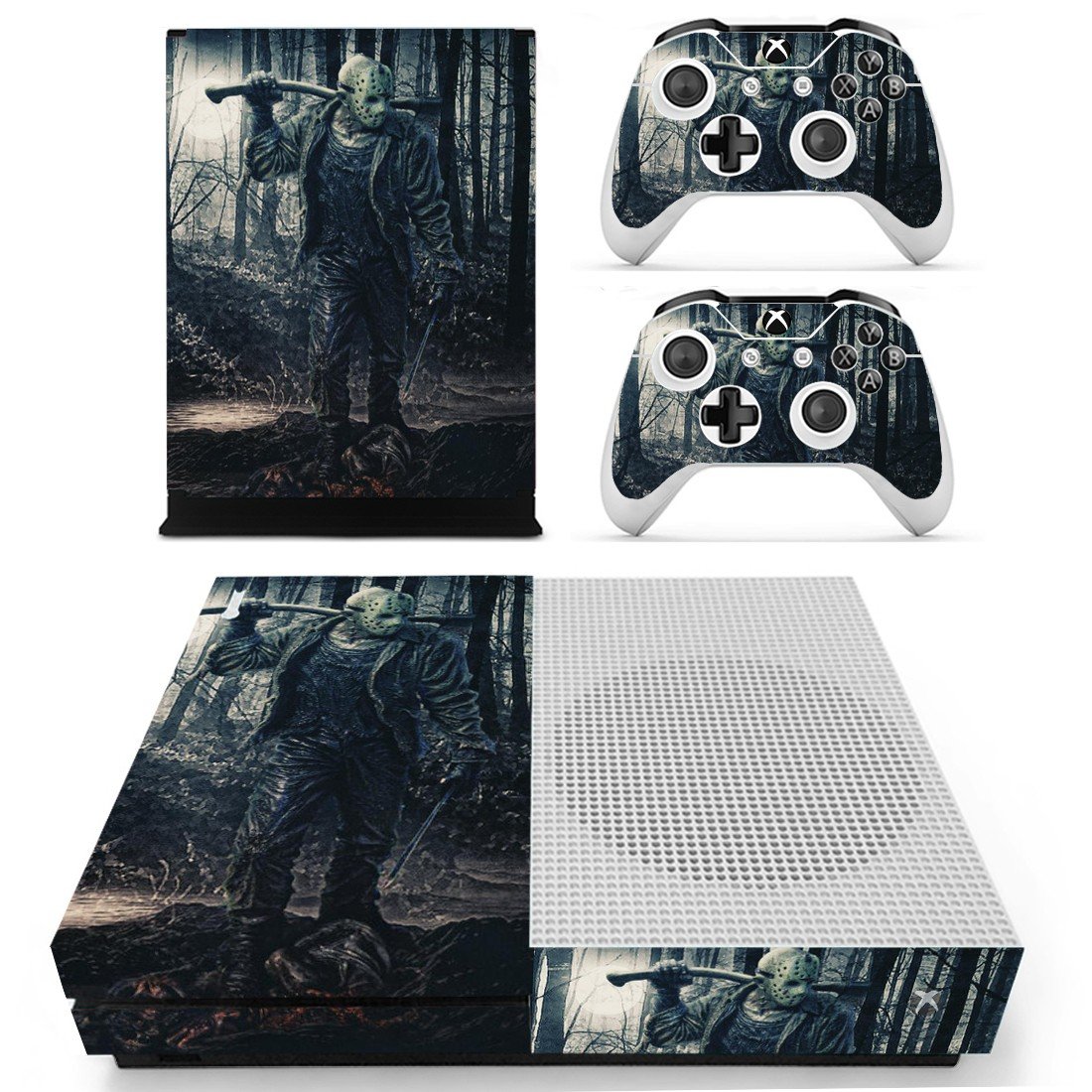 Xbox One S And Controllers Skin Sticker -Friday the 13th