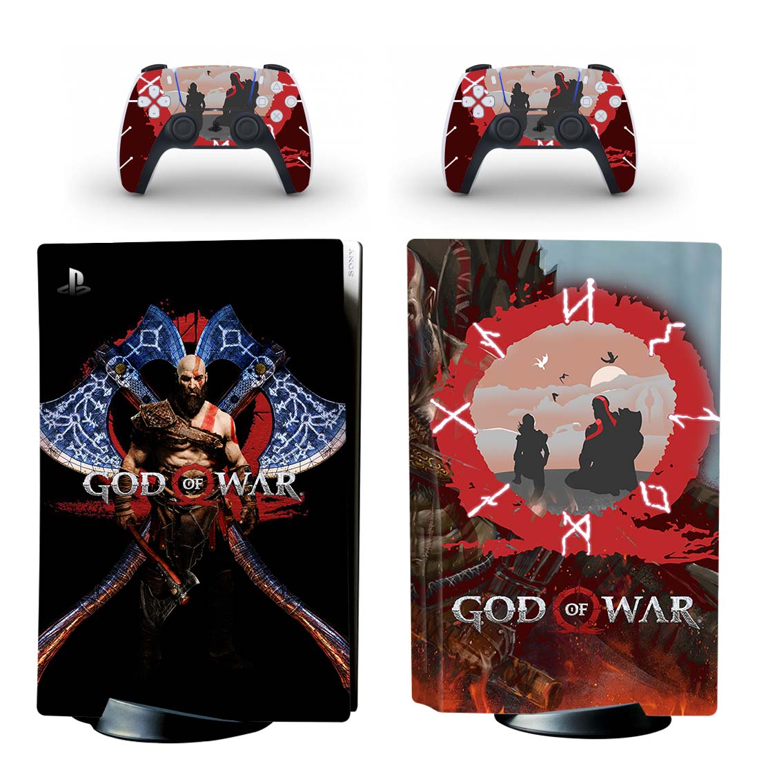 God Of War PS5 Skin Sticker For PlayStation 5 And Controllers Design 2 