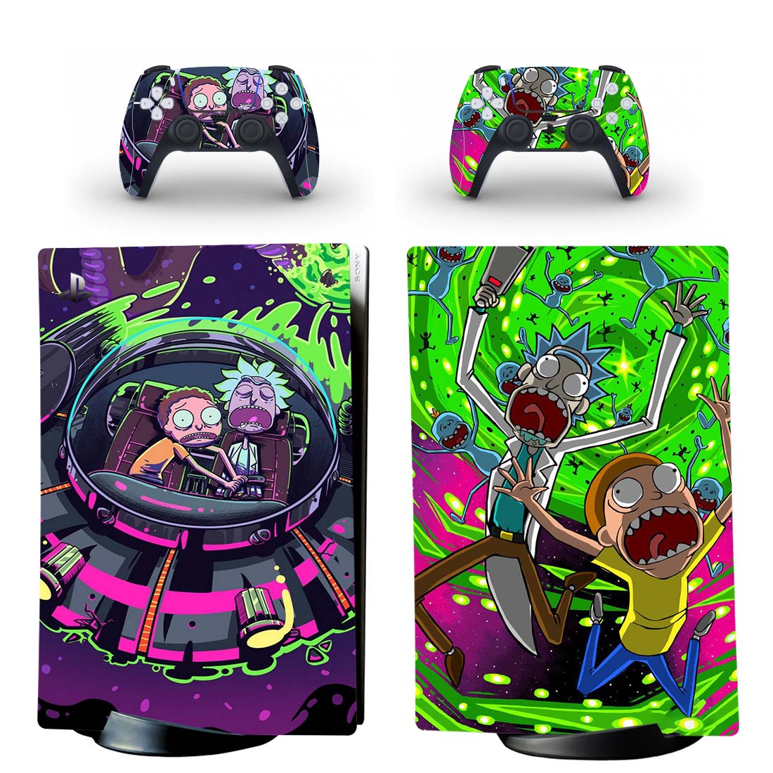 Rick And Morty Skin Sticker Decal For PS5 Digital Edition And Controllers