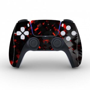 Black And Red Crystal Wallpaper Skin Sticker Decal for PS5 Controllers