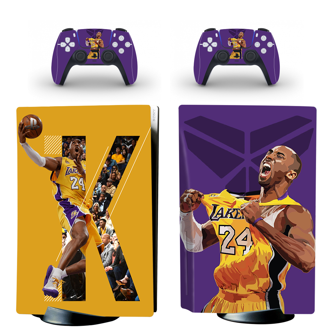 Lakers 24 Kobe Bryant Skin Sticker For PS5 Skin And Controllers Design ...