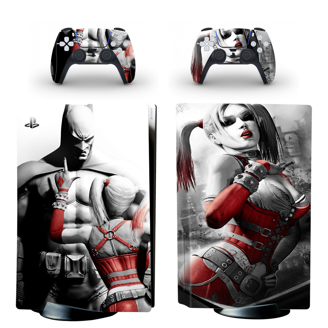Arkham City Batman And Harley Skin Sticker Decal For PlayStation 5