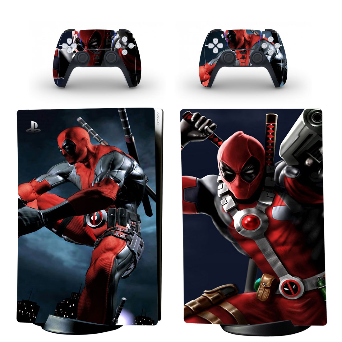 Deadpool 2 Skin Sticker Decal For PS5 Digital Edition And Controllers