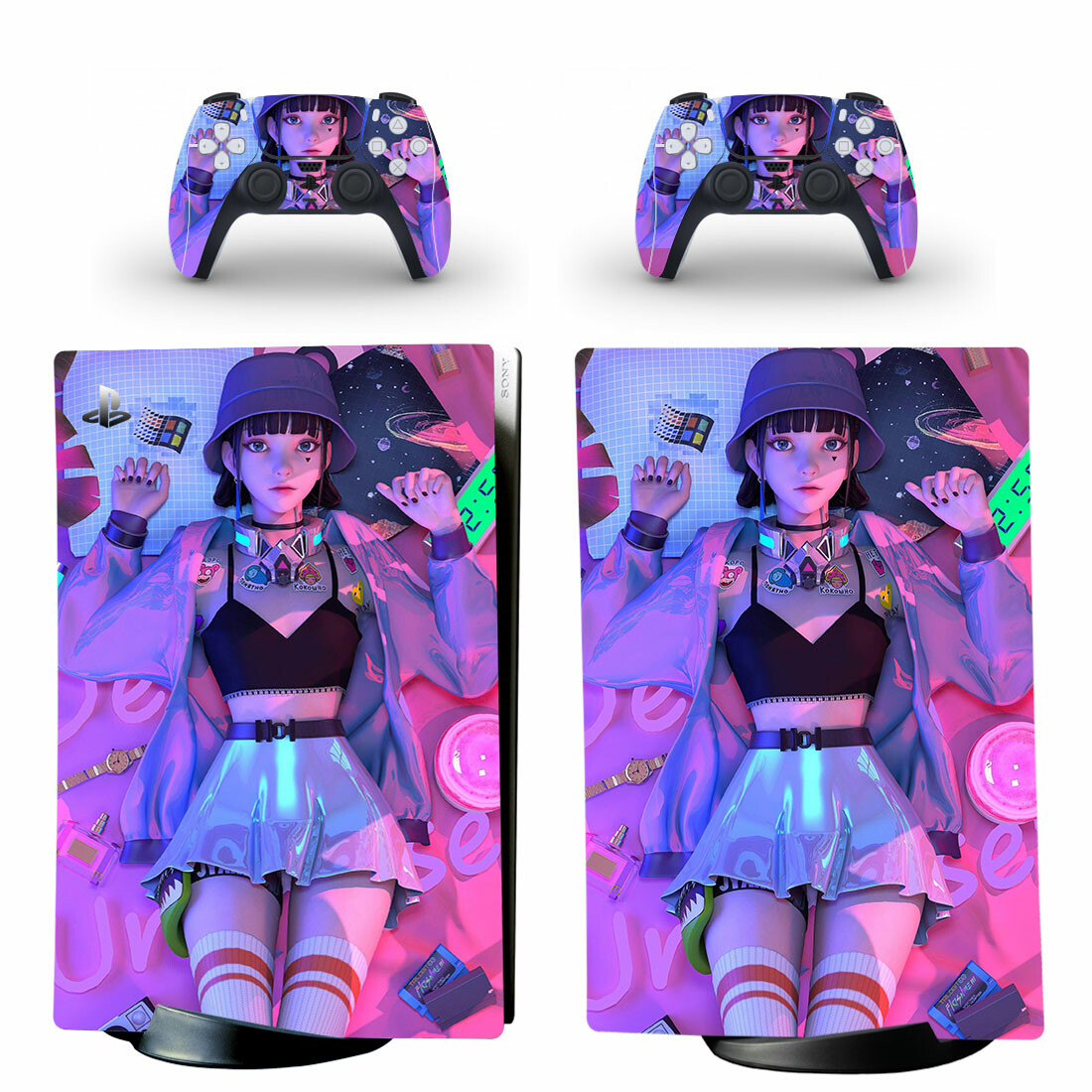 Anime Girl Wallpaper PS5 Digital Edition Skin Sticker Decal