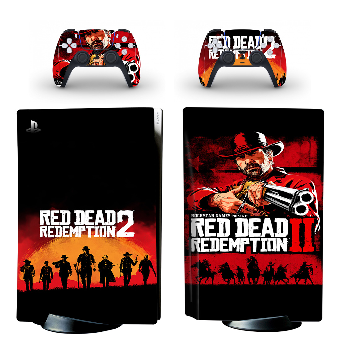 Red Dead Redemption 2 Skin Sticker For PS5 Skin And Controllers Design 2