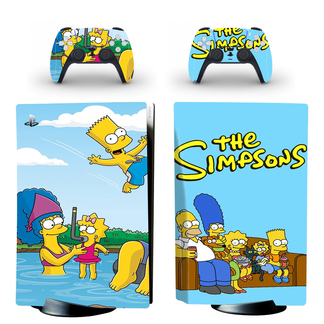 The Simpsons Skin Sticker For PS5 Skin And Controllers Design 1