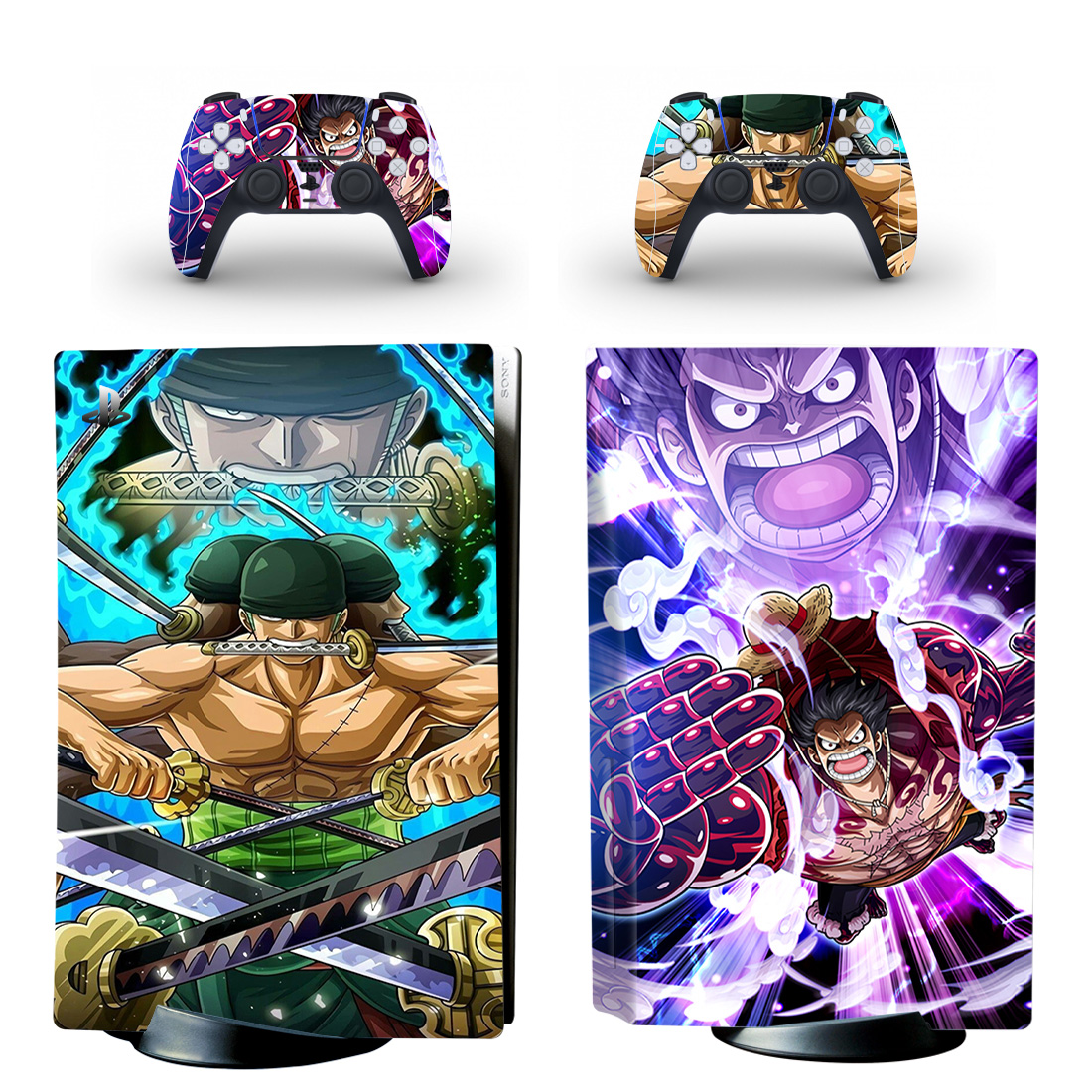 One Piece Roronoa zoro Vs Luffy Gear4 Boundman Skin Sticker For PS5 Skin And Controllers