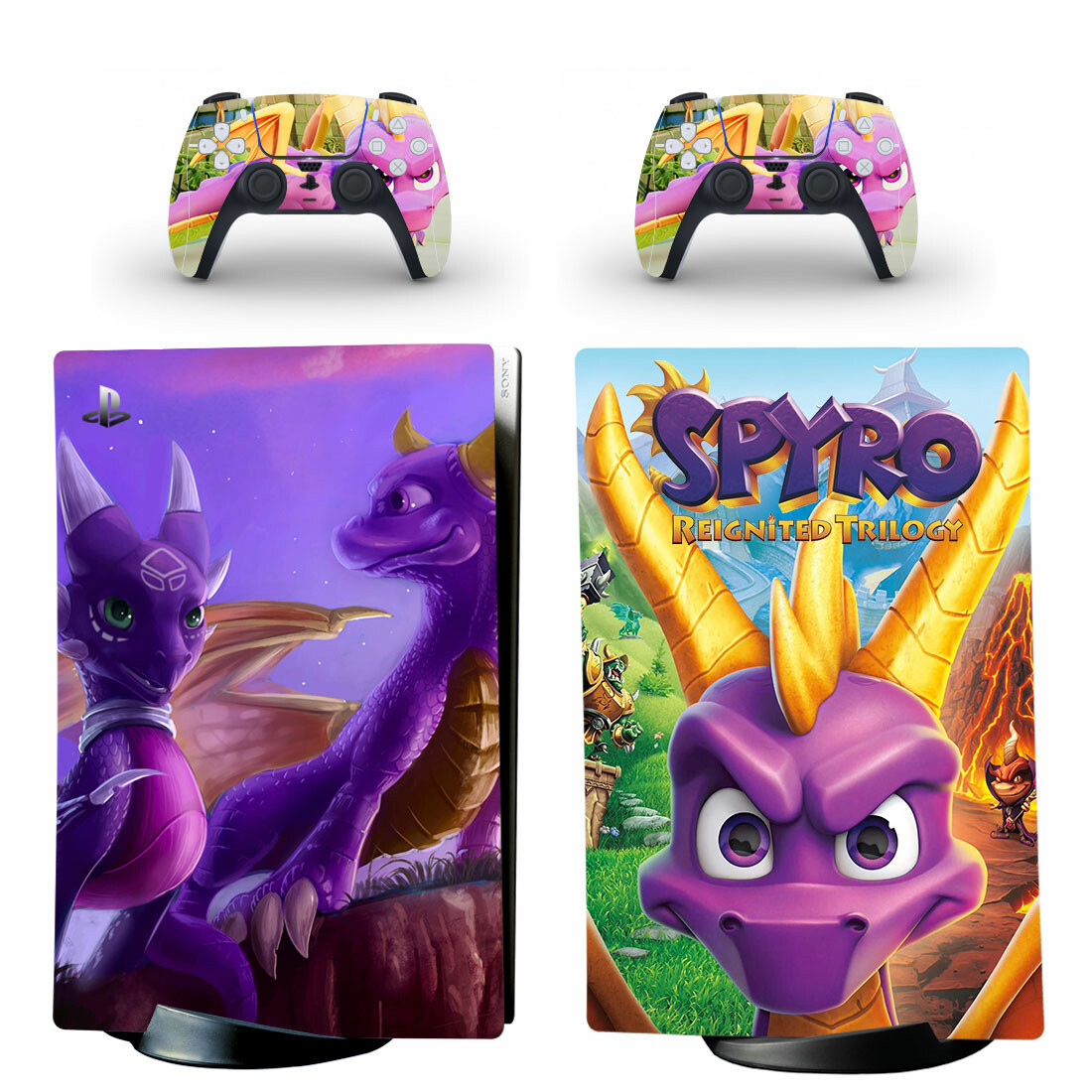 Spyro Reignited Trilogy Skin Sticker Decal For PS5 Digital Edition And Controllers