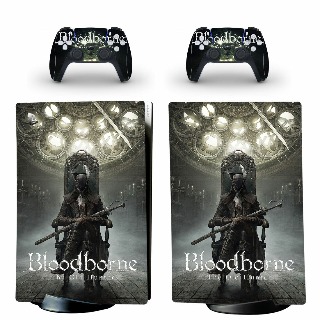 Bloodborne The Old Hunters Skin Sticker Decal For PS5 Digital Edition And Controllers