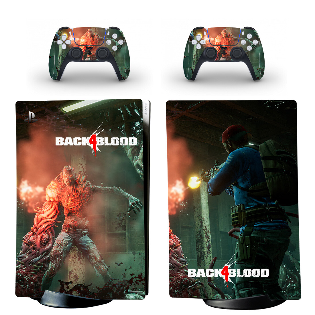 Back 4 Blood Skin Sticker Decal For PS5 Digital Edition And Controllers Design 1