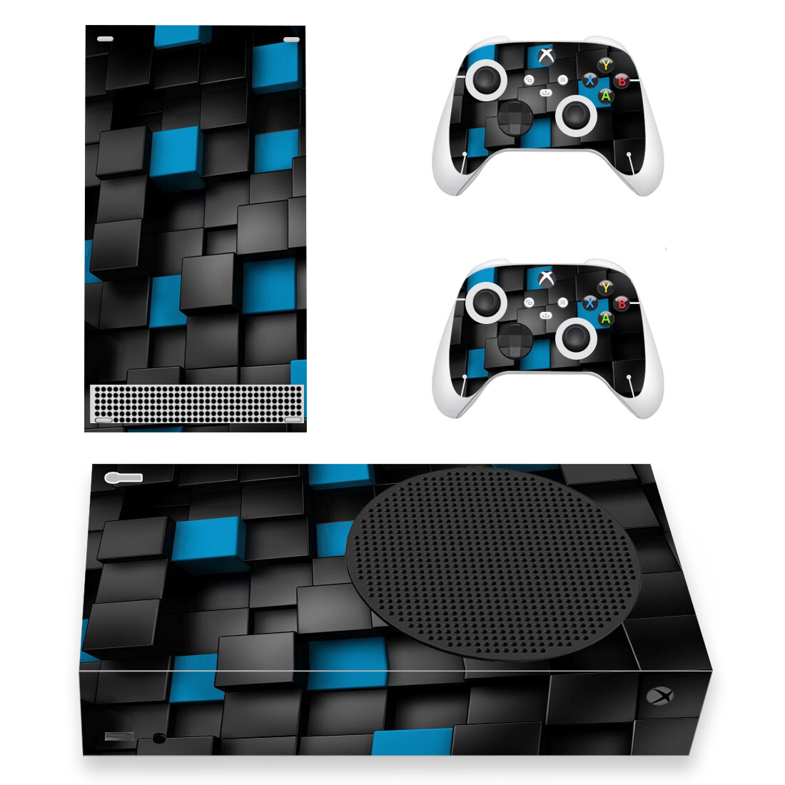 Black And Blue Cubes Wallpaper Xbox Series S Skin Sticker Decal