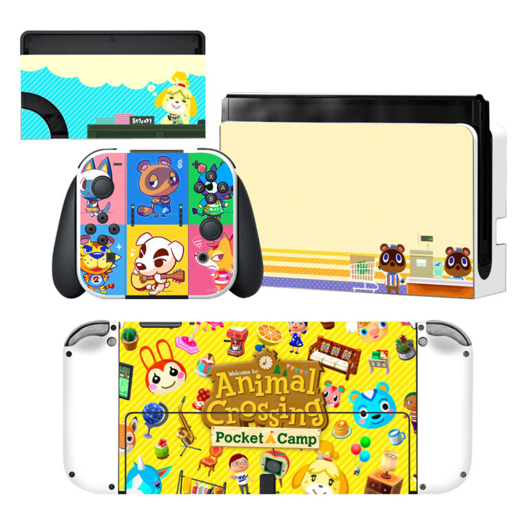 Animal Crossing Pocket Camp Nintendo Switch OLED & Joycons Skin Sticker