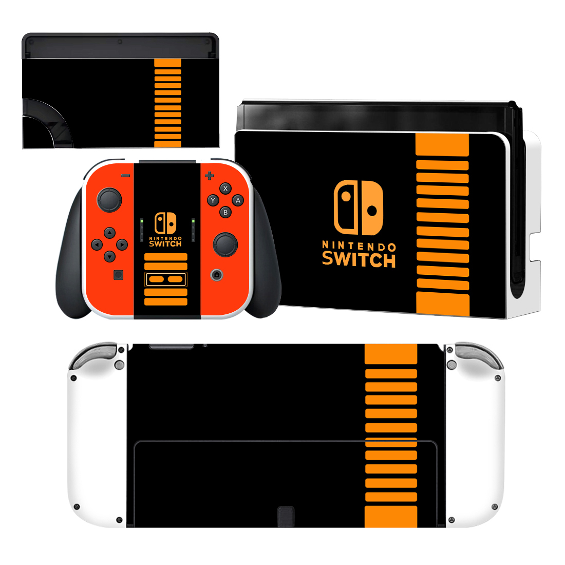 Retro Black Nintendo Switch OLED Skin Sticker Decal