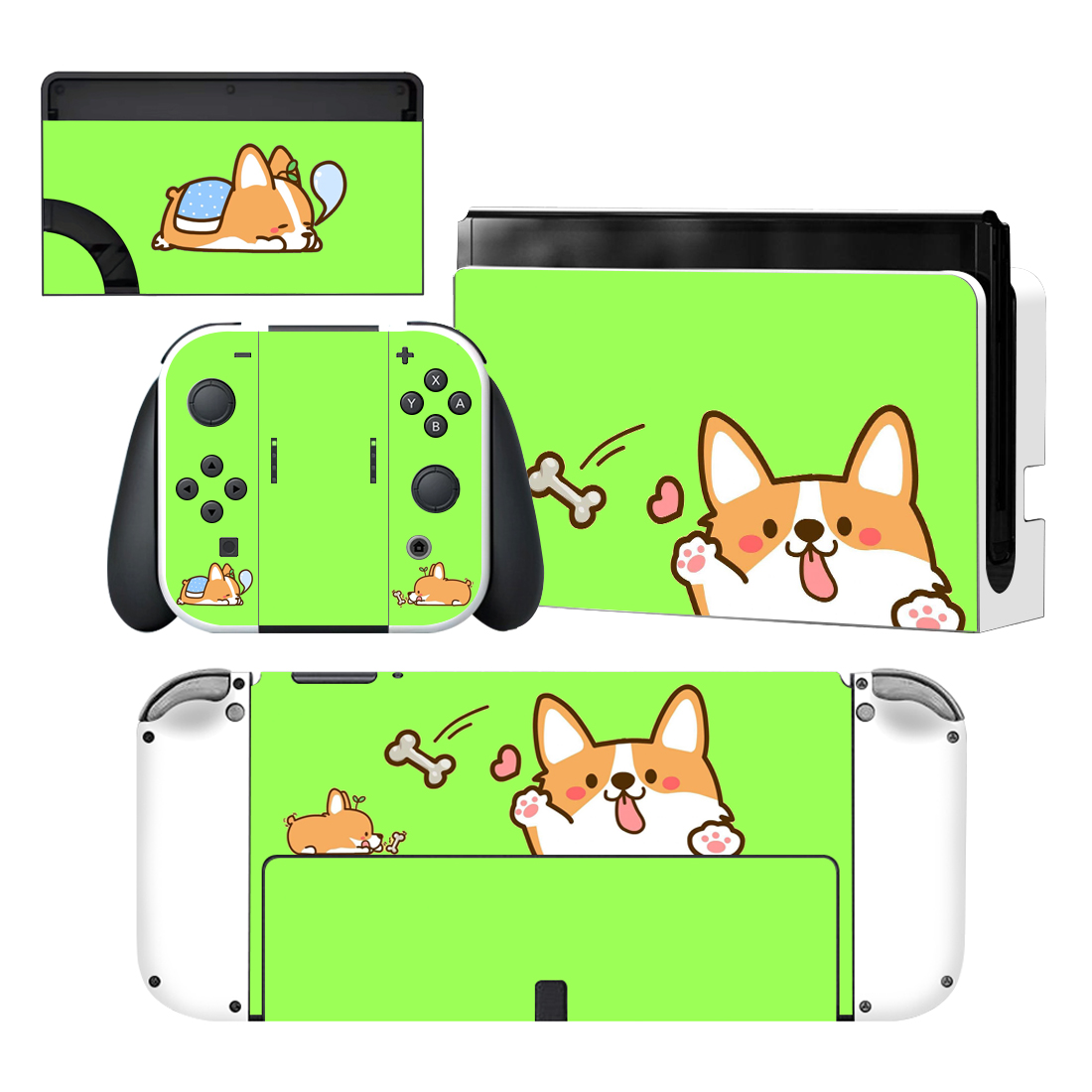 Cute Puppy Skin Sticker For Nintendo Switch OLED Design 2