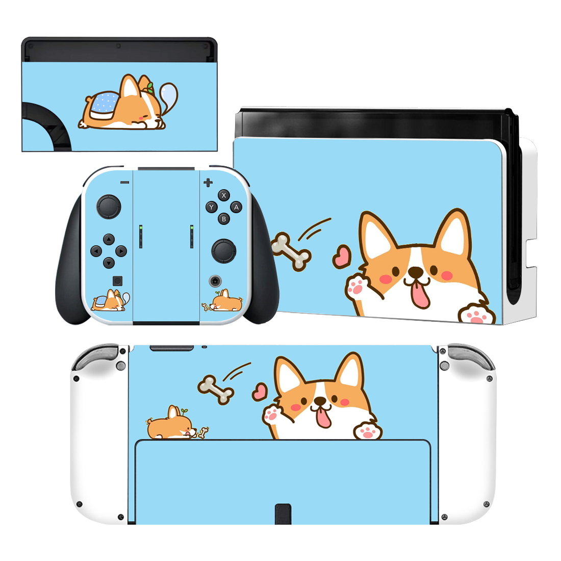Cute Puppy Nintendo Switch OLED Skin Sticker Decal Design 1