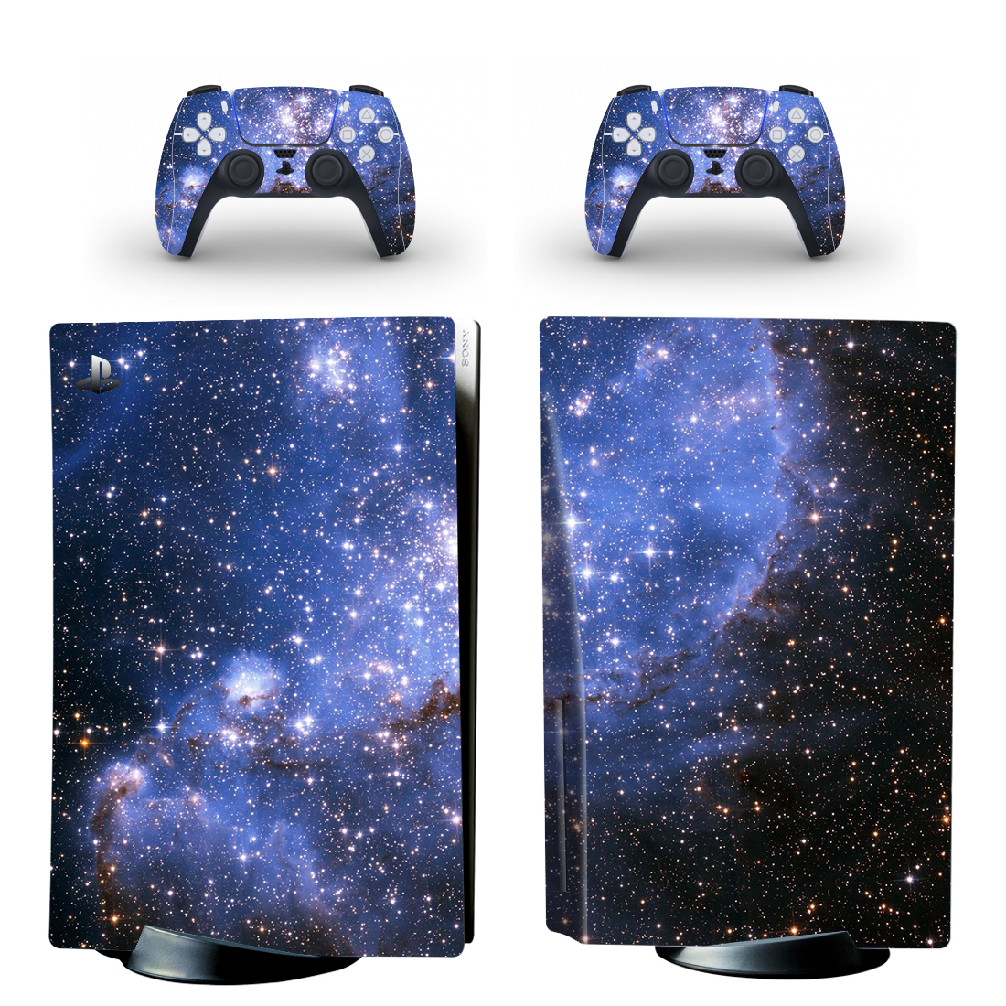 Abstract Blue Hubble Space Galaxy PS5 Skin Sticker